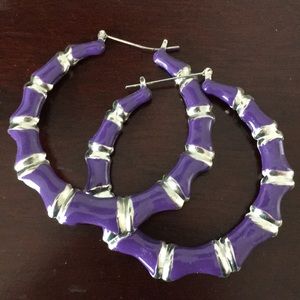 Purple hoop earrings